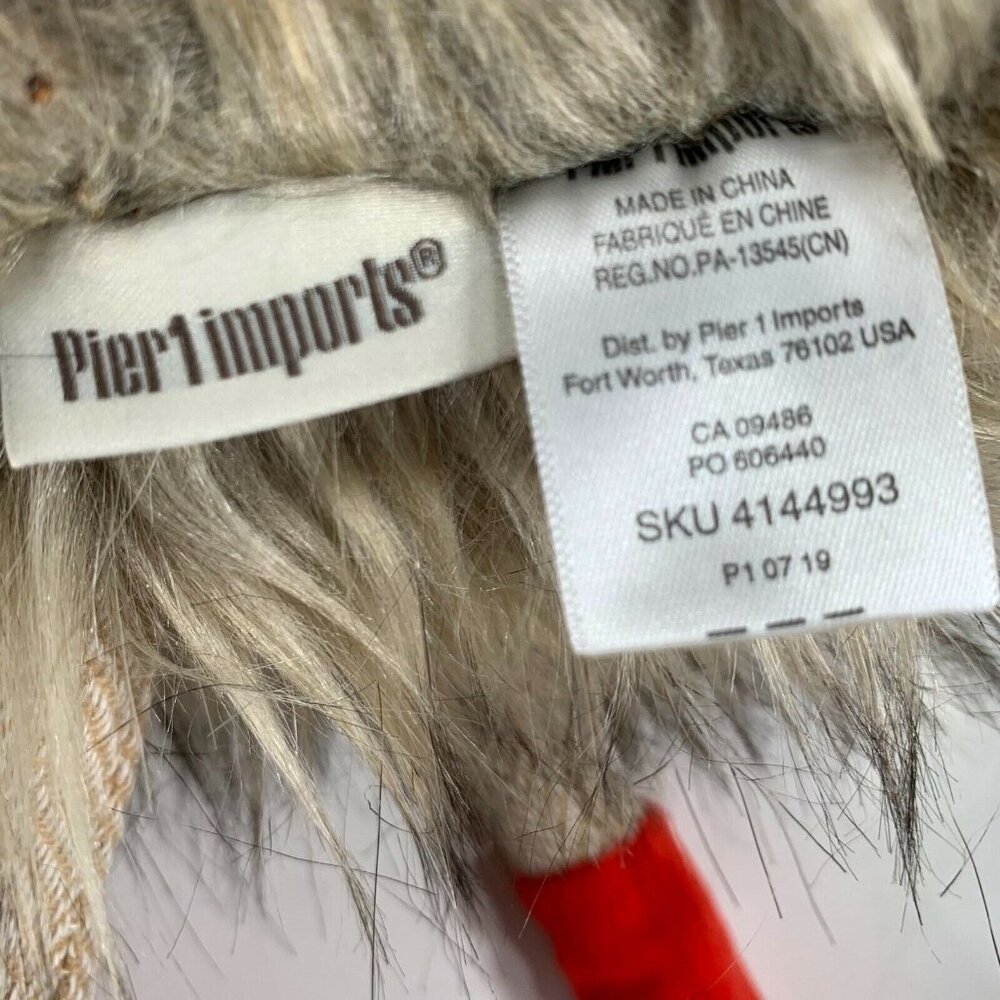 Pier 1 Imports 2019 Savanna Ostrich Plaid Stocking Santa Christmas Hat Plush 19" - Picture 9 of 9